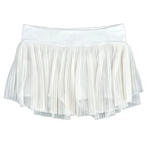 Lululemon Just Pleat It Skirt White Running Skort Athletic Summer Mesh Size 8